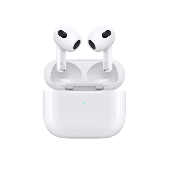 Close up of Airpods Gen 3 with charging case 