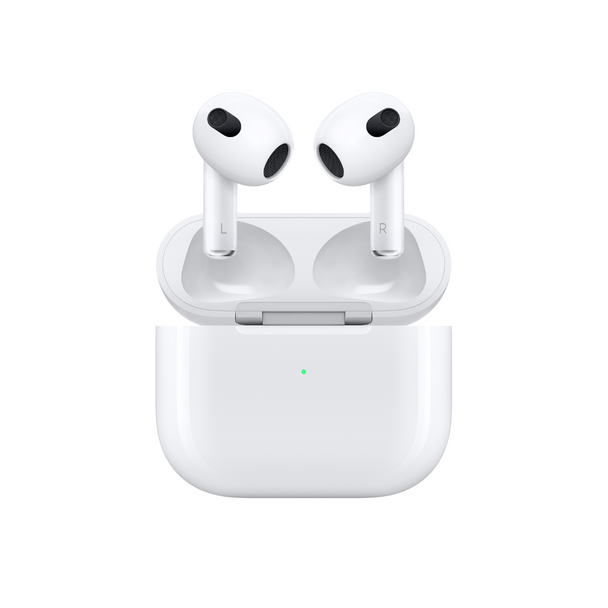 Close up of Airpods Gen 3 with charging case 