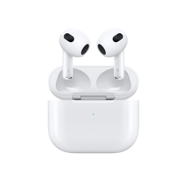 Close up of Airpods Gen 3 with charging case 