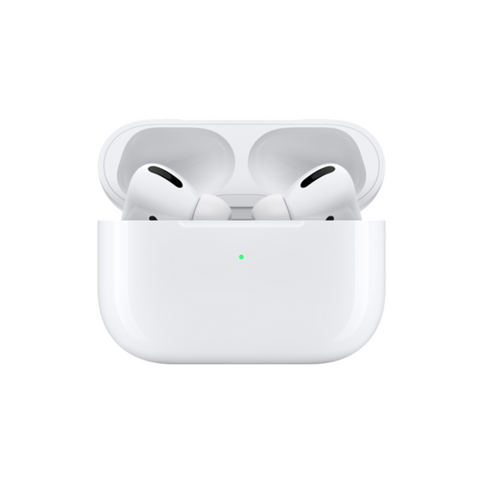 Close up view of Airpods Pro with is charging case