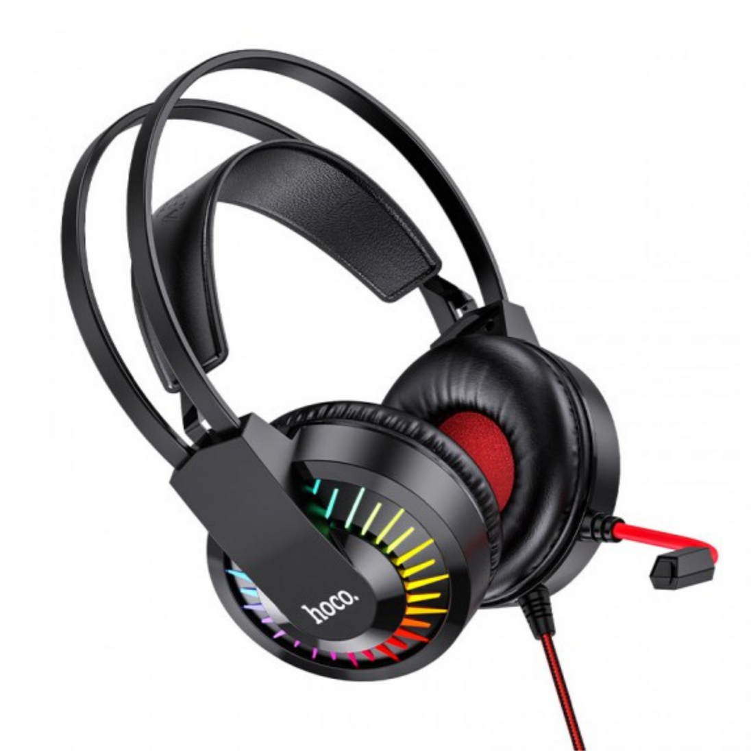 Close up view of hoco gaming headphones