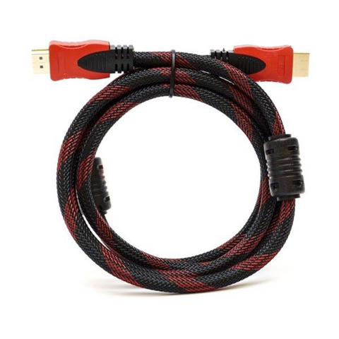 Close up view of HDTV cable on a white background