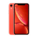 An close up view iphone xr in color red on a white background