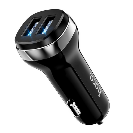 Close up view of Superior Dual USB Car Charger (Z40) on a white background

