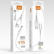 Close up view of Type-C Cable (1m/White) in Aspor packaging side by side