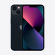 Close up view of iphone 13 in color dark blue on a white background