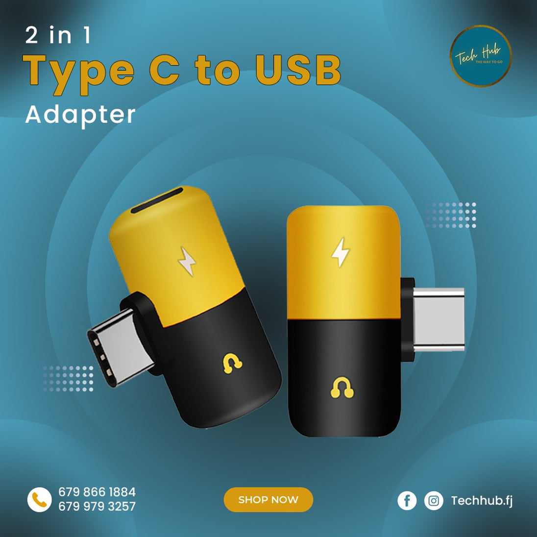 close up view of 2 in 1 Type C to usb adapter 