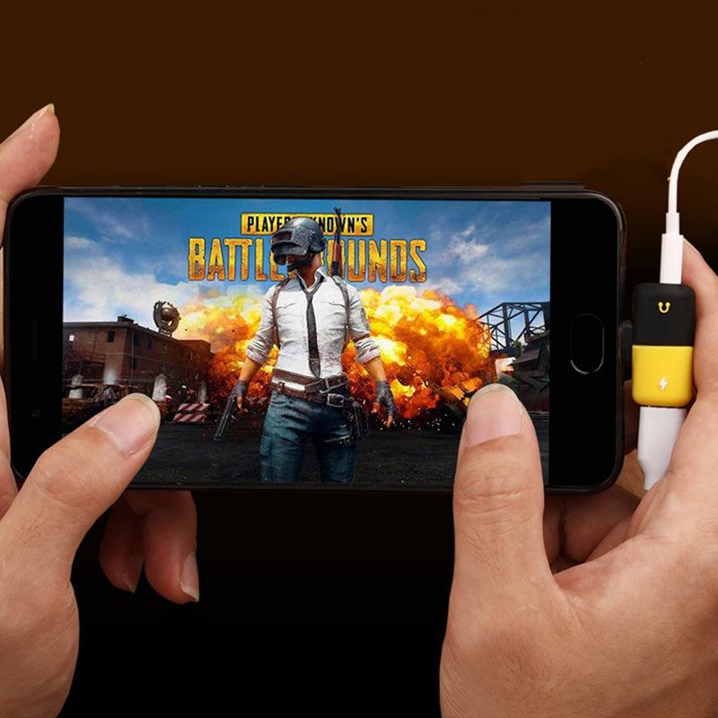 Close up view of type-C adapter connected to a phone  ready for gaming