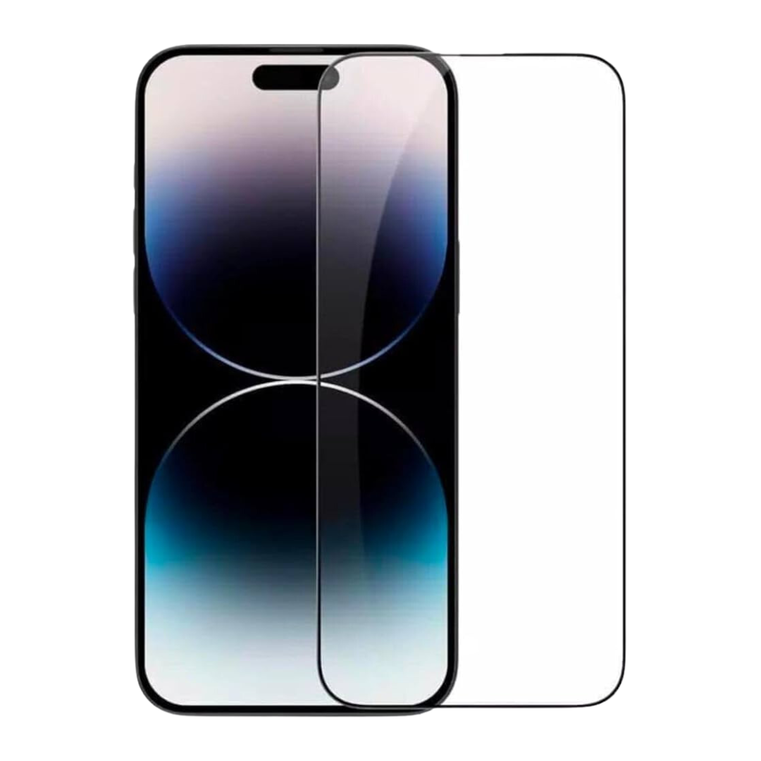 Closeup view of tempered glass about to be inserted on to an iphone as illustrated 