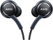 Close up view of wired Akg earphones 