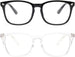Close up view of Blue light glasses in black and white color