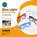 This design showing Blue light blocking glasses in different colors, stating $25 price