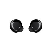 Two blue wireless earbuds positioned close together