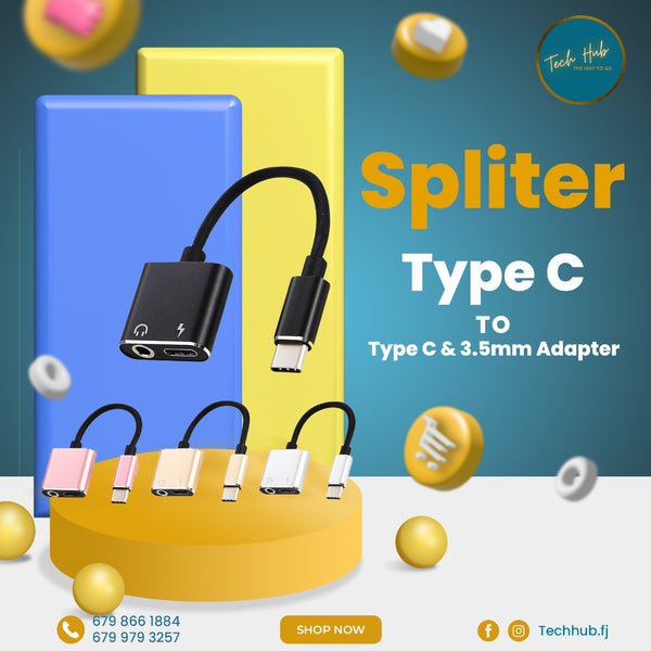 Spliter Type-C to Type-C & 3.5mm Adapter