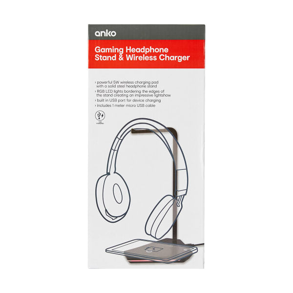 Gaming Headphone Stand & Wireless Charger