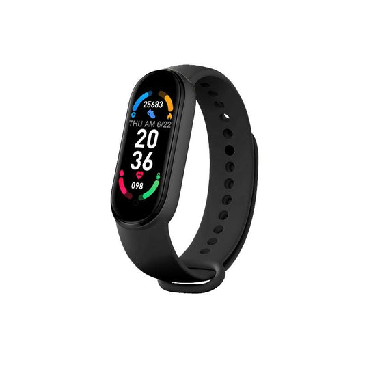 Close up of smart band 6 in color black on white background